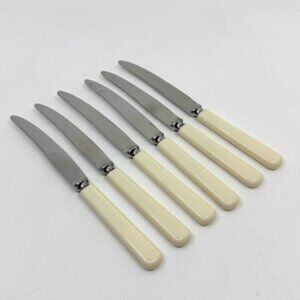 Vintage CUTLASS Sheffield England Stainless 6 Knife Set with Bakelite Handles
